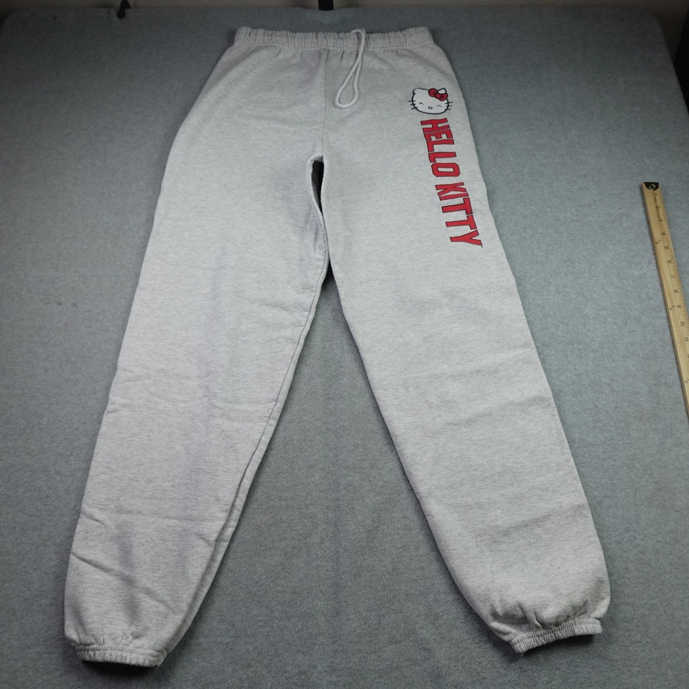 Hello Kitty Sweatpants Women Large Gray Graphic Joggers Sanrio